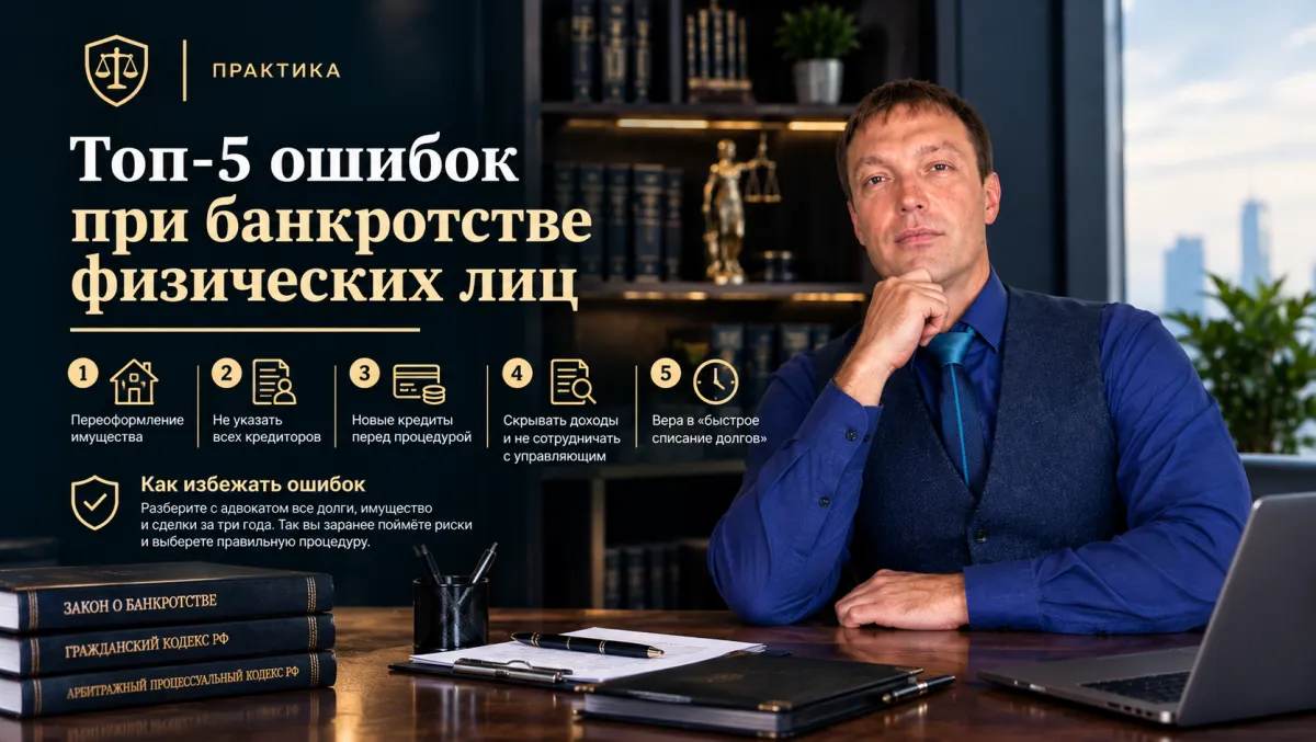 Топ-5 ошибок при банкротстве физических лиц