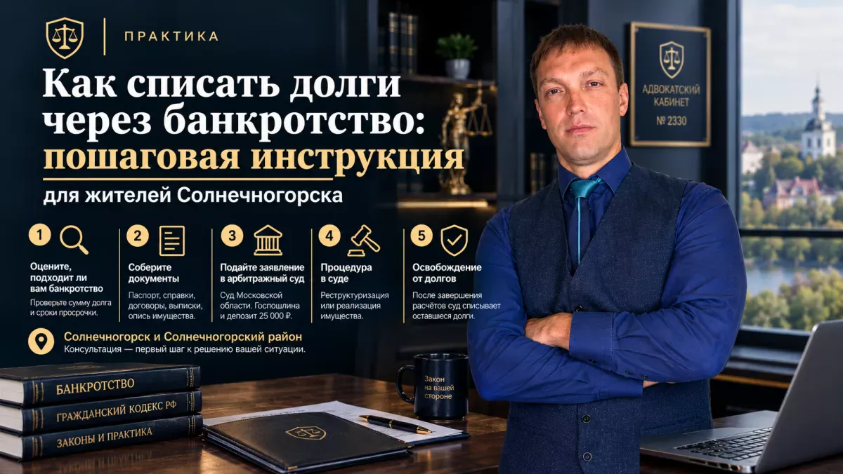 Как списать долги через банкротство: пошаговая инструкция для жителей Солнечногорска